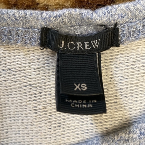 J. Crew French Terry 3/4 Sleeve Sweatshirt Womens Zip Back Blue Heathered SZ XS - Picture 2 of 8